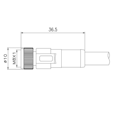 5P conector impermeable recto M8 2 del tornillo IP67 3 4 5 8 Pin X Cording
