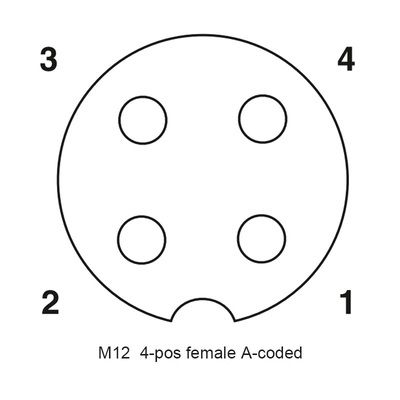Pin desmontable RG PA66 del conector circular 4 de la ronda del conector IP67 CuZn de la prenda impermeable de Wireable M12