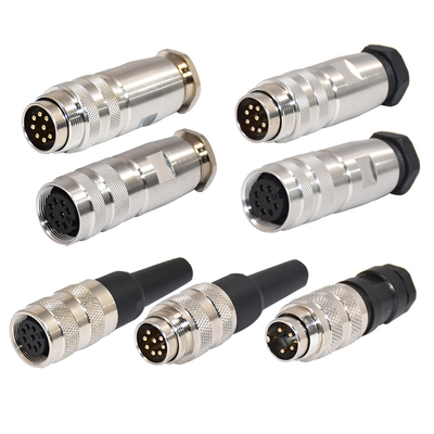 M16 del conector 2 hembra-varón - 12 de la prenda impermeable de Wirable M16 del campo conector circular de postes