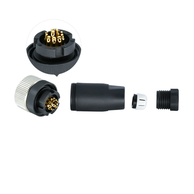 M12 conector impermeable femenino recto 17 Pin Plastic Assembly