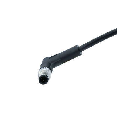 Cable femenino impermeable del negro del moldeado M5 M8 M12 del conector circular IP67