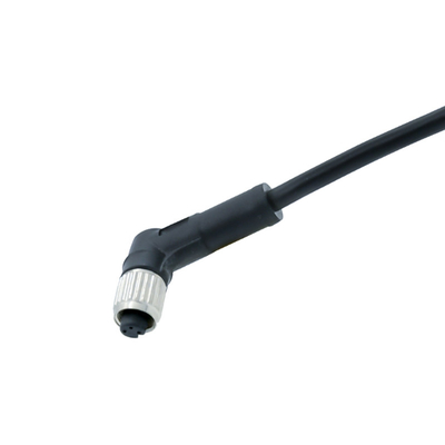 Cable femenino impermeable del negro del moldeado M5 M8 M12 del conector circular IP67