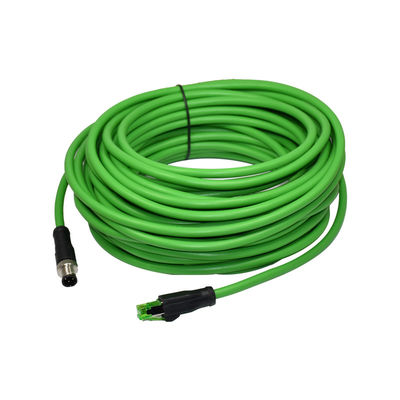 Cable impermeable de 4 pines D codificado M12 a RJ45