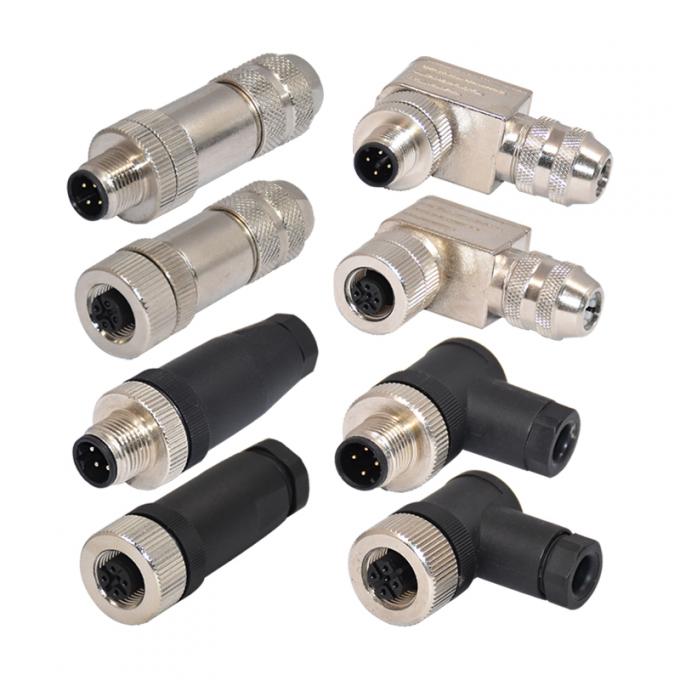 Estabilidad de IP67 CuZn M12 4 Pin Connector Waterproof Aerospace Power 3