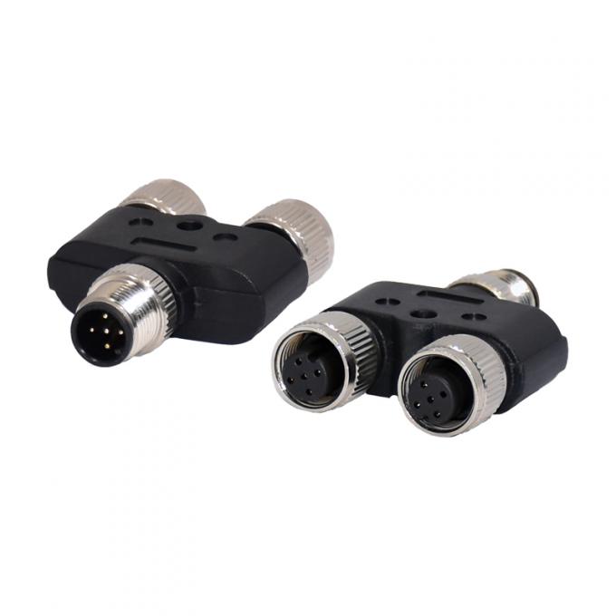 Ip67 tipo impermeable TPU GF de Pin Male Y del conector 5 del tornillo M12 0